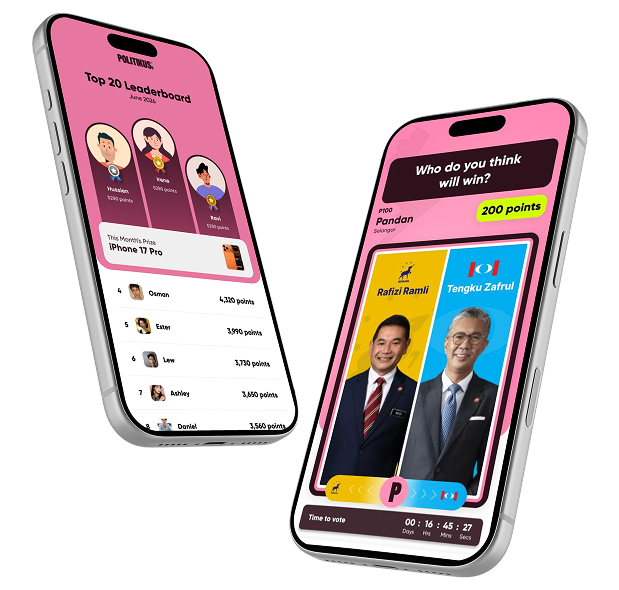Politikus app shown on two phones